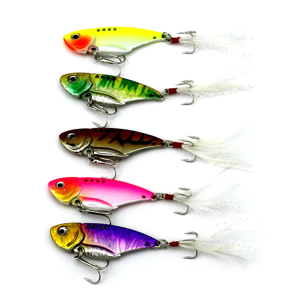 5PCS Hard Fishing Bait 3D Artificial Fishing Lure VIB Swimbait