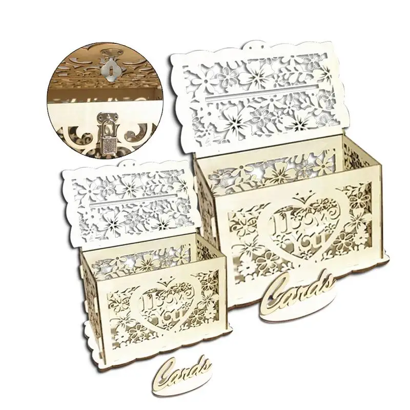 

DIY Wooden Hollowed Letter Storage Box Gift Wedding Storage Box Small Cases With Lock Reusable Easy To Assemble
