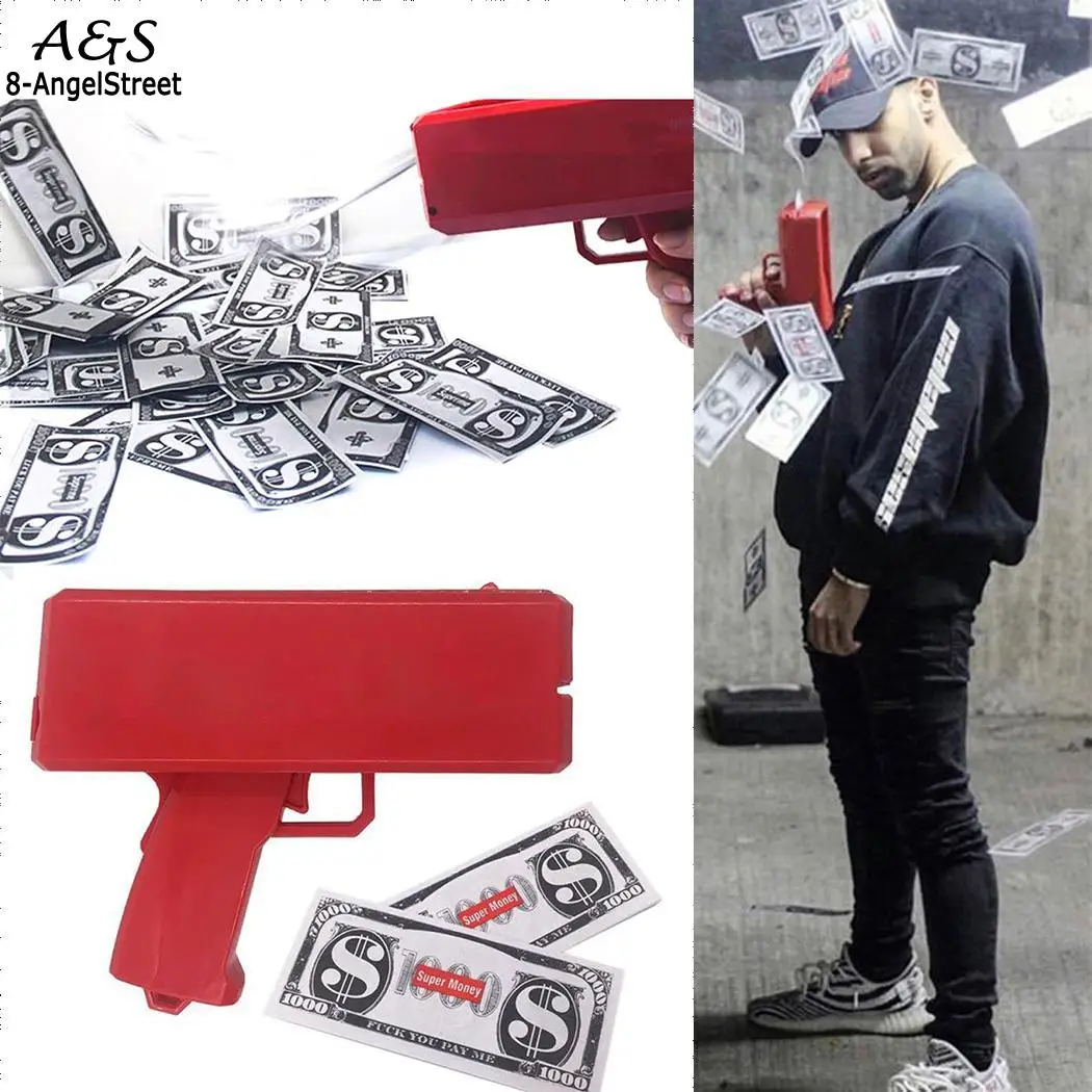 

Red Toy 1PCS Gun Money Money Pistol Gun Pink Toy Game Christmas Cannon Funny Cash Fashion Party Toy Toys Gift