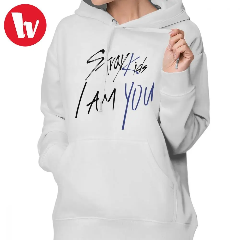 

Stray Kids I Am Who Hoodie KPOP STRAY KIDS I AM YOU OFFICIAL LOGO Hoodies Navy Blue Cotton Hoodies Women Printed Pullover Hoodie