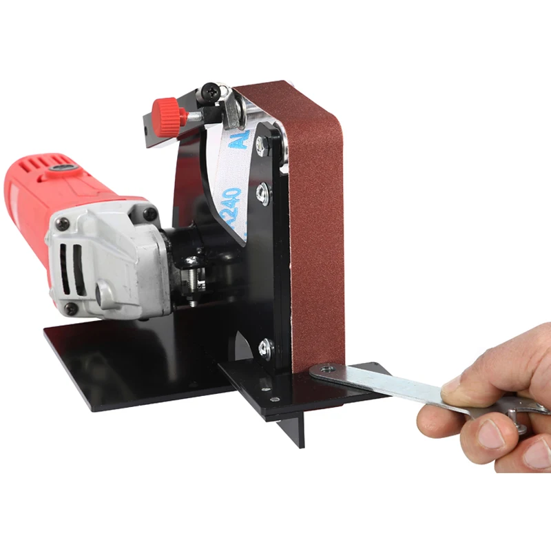 

Angle Grinder Belt Sander Attachment Sanding Belt Adapter + Sanding Belts Mini Belt Sander Bench Mount Grinder M10