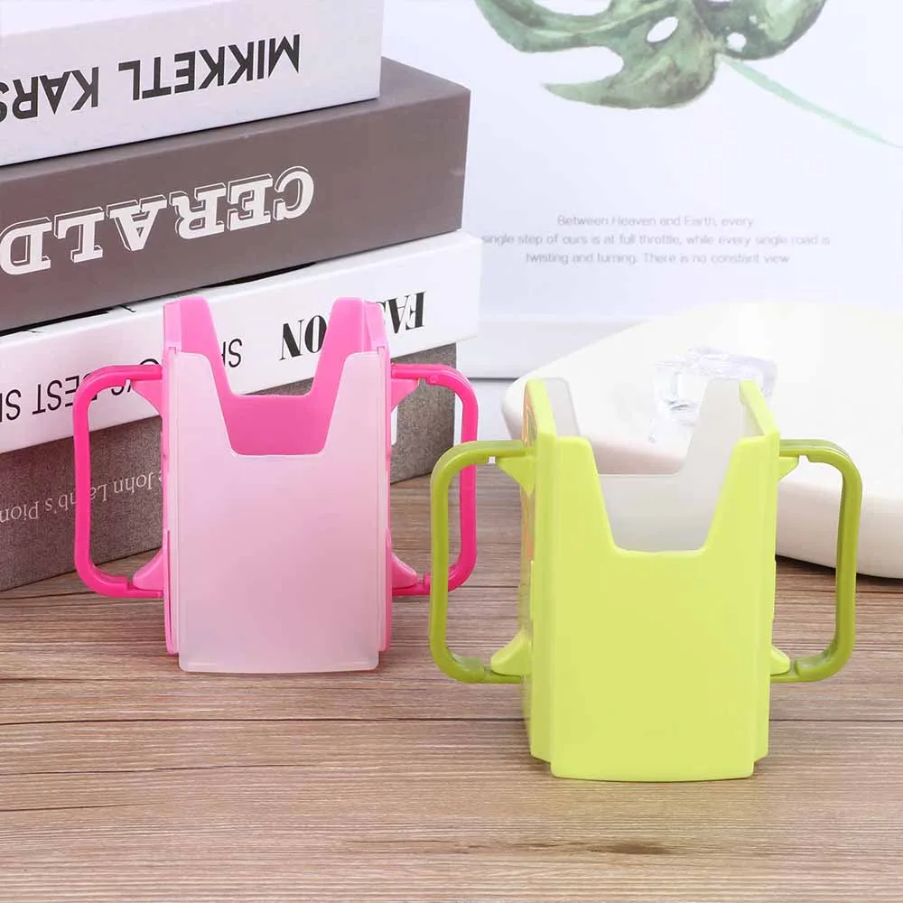 Practical Convenient Supply Universal Baby Self-Help Drink Juice Milk Box Holder Cup Storage Milk Adjustable Handles Supply