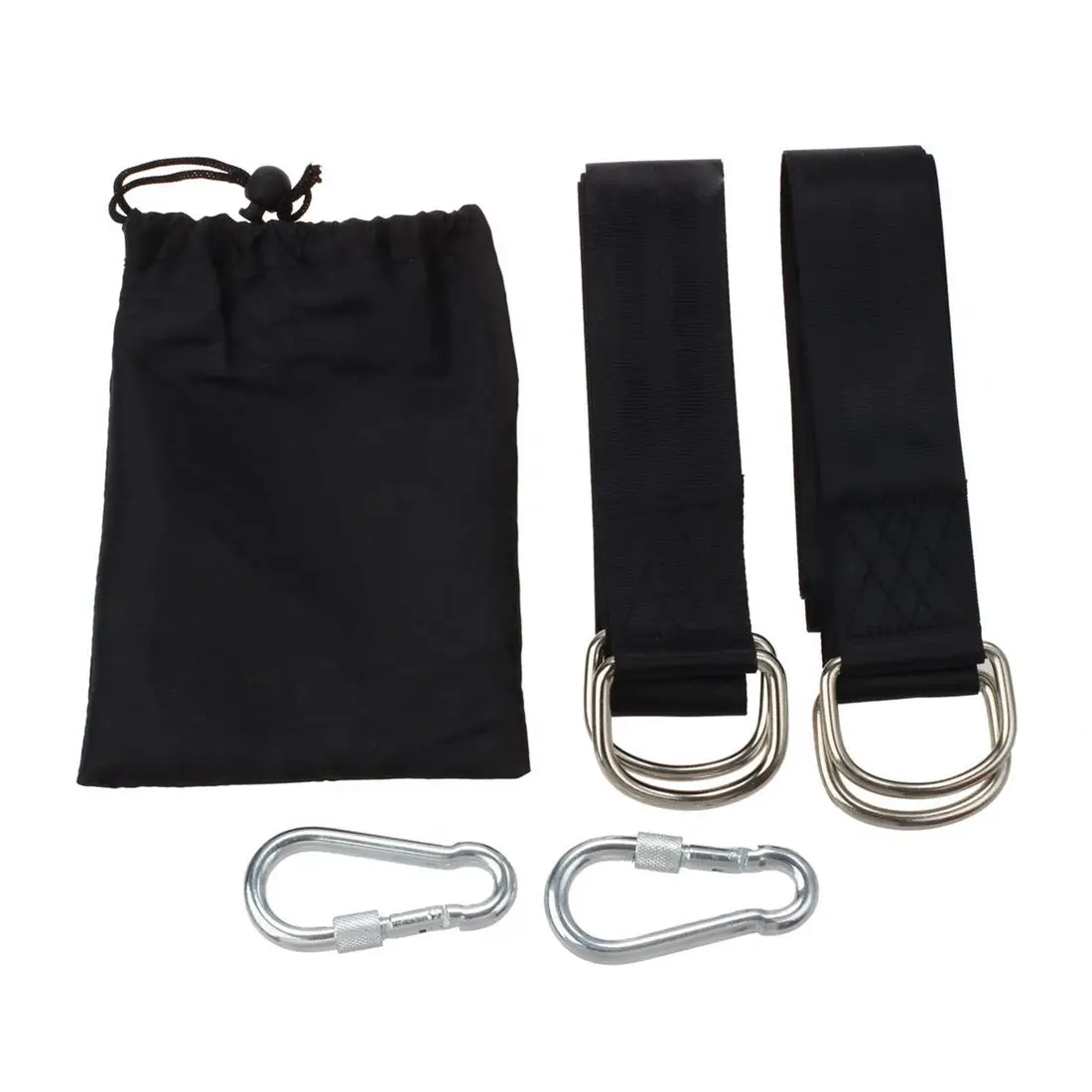 

Promotion! Black Tree Swing Hanging Kit, Two 59 inch Tree Straps with Safer Lock Snap Carabiner Hooks, Perfect for Tree Swing