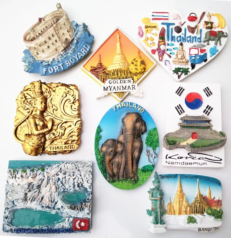 

Lychee Life World's Scenic Refrigerator Magnetic Sticker Famous Landscape Fridge Magnet Modern Home Kitchen Decoration