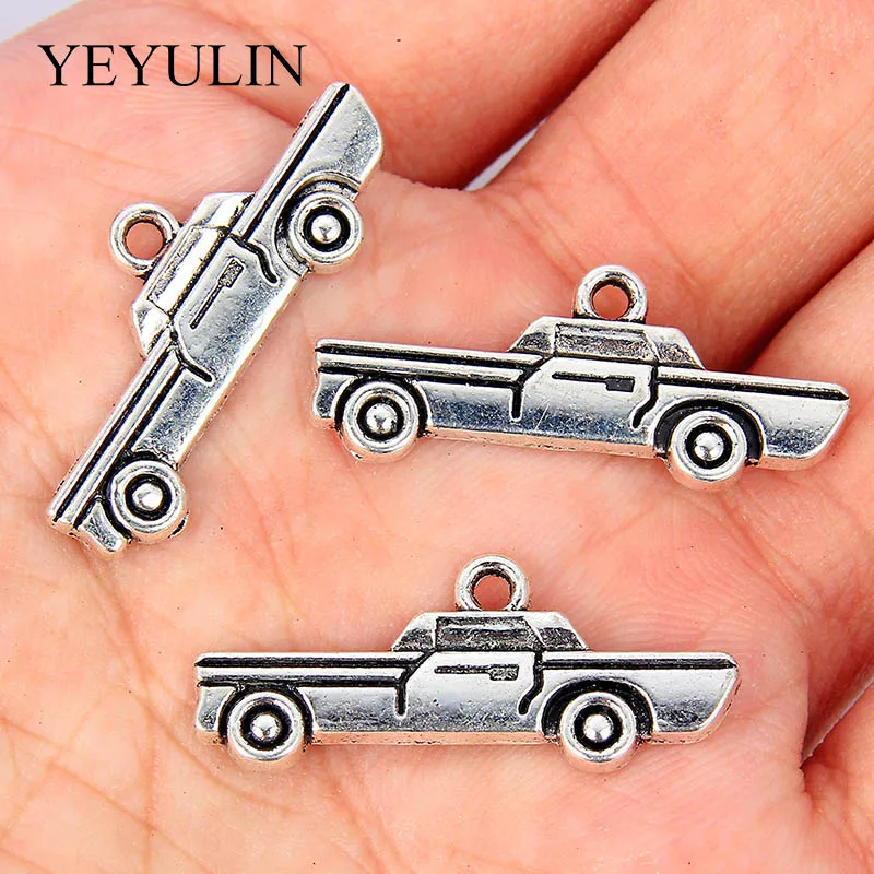16pcs Retro Silver Alloy Classic Cars Charms DIY Pendant Handmade