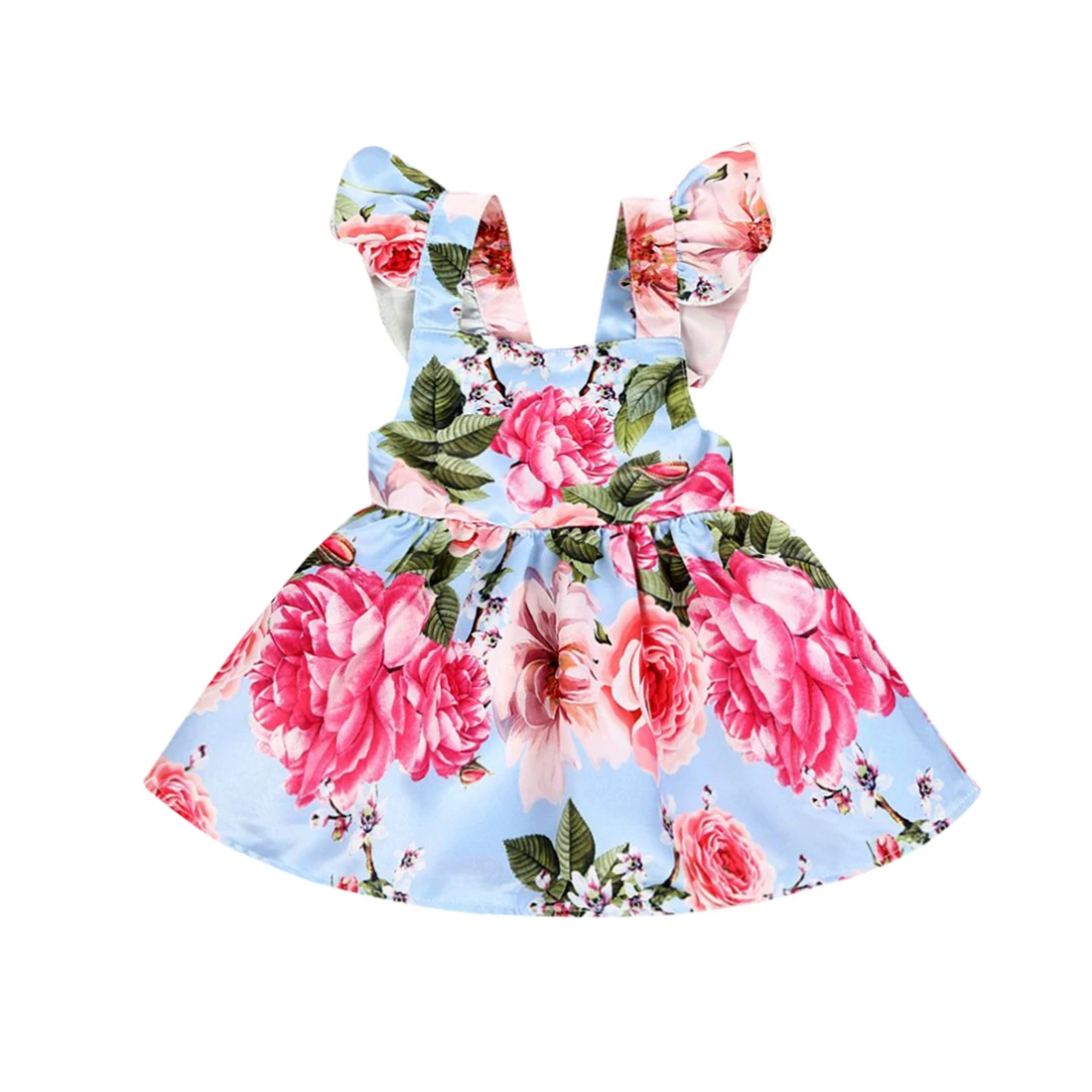 

pudcoco Fashion Newborn Toddler Baby Girls Summer Flower Vest Party casual Dress Sundress 0-18M baby girl