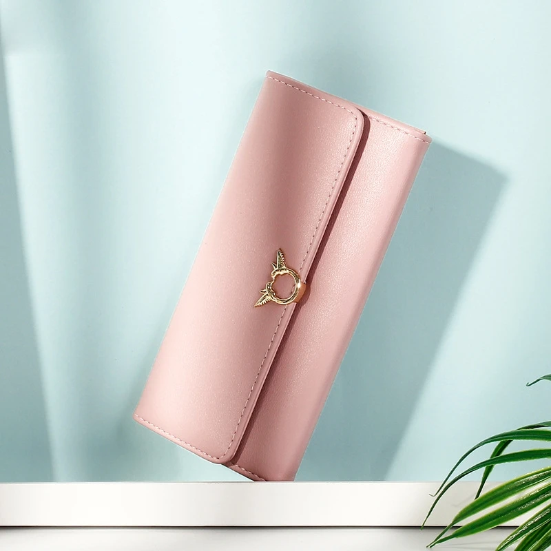 

Fashion Women's Leather Clutch Bag Long Section Korean Version Simple Ladies Zipper Wallet