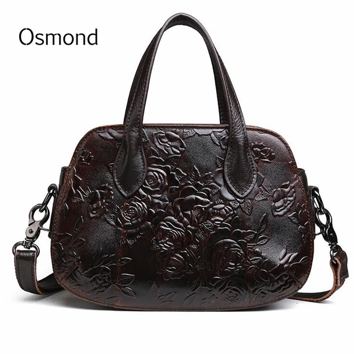 

Osmond Vintage Women Genuine Leather handbags Ladies Embossed Shoulder Bag Luxury Brand Crossbody Bag Female Small Tote Bolsas
