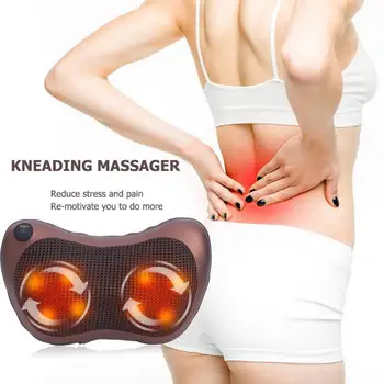 

Neck Massager Shoulder Back Body Massage Pillow Electric Shiatsu Spa Home/Car Relaxation Pillow with LED Light Heat Dropshipping