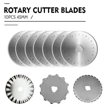 

10PCS 45mm Rotary Cutter Patchwork Crafts Roller Blades for Cloth Fabric Leather Paper Trimmer DIY Home Sewing Tools