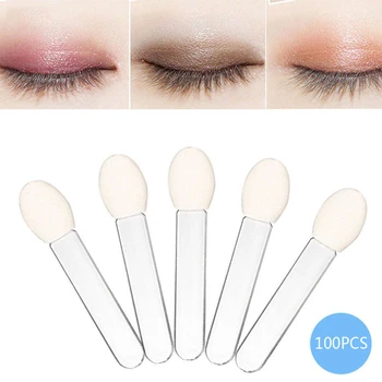 

100pcs Single-Head Sponge Eye Shadow Eyeliner Brush Sponge Applicator Tool Applicator Eye Shadow Cosmetics Brush Makeup Tool