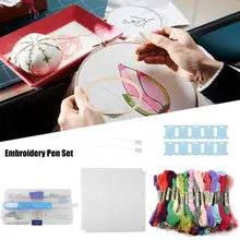 Juegos de bordado 76 en 1 50 colores arcoíris hilo de tejer accesorios de costura Kits de herramientas de bordado multicolor(China)