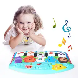 Детский Мультифункциональный постукивающий ножной фортепиано мультфильм животное музыка освещение педаль пианино раннее развитие