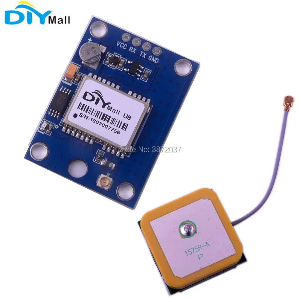 

DIYamll GPS Module with Flash GPS Active Ceramic Antenna for Arduino Raspberry Pi