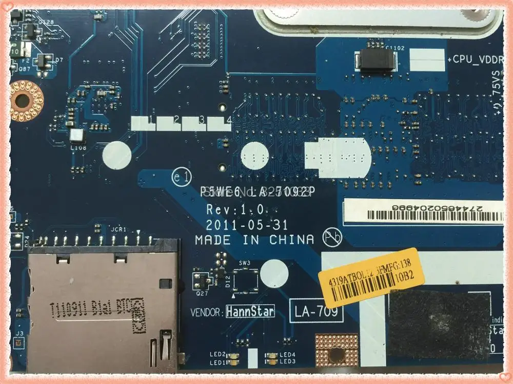 LA-7092P اللوحة ل باكارد بيل TK11 TK13 LA-7092P اللوحة لابتوب أيسر 5250 5253 ل بوابة NV51B JE50 دفتر