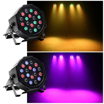 

18LED Stage Light RGB Disco Light Party Lights Disco Lamp Crystal Magic Ball Bulb DMX Par Light 110-240V Disco Club 18w
