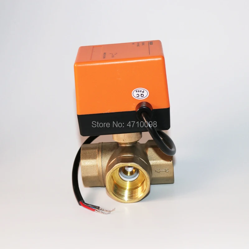 Электрический привод valveDN32(G1.2 &quot) AC220V T port латунный моторизованный шаровой клапан