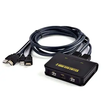 

1pc 2 Port USB 2.0 HDMI Switcher KVM Switch Connect Mouse Keyboard Monitor Selector USB Switch KVM