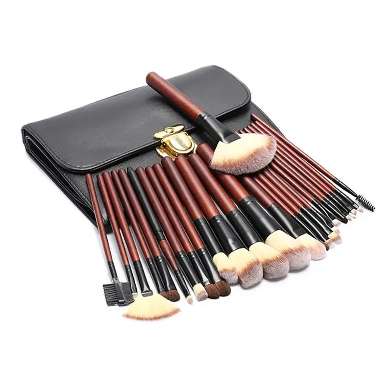 

26pcs Pro High -quality Makeup Brushes Set With Animal Hair Bristles With A Leather Bag