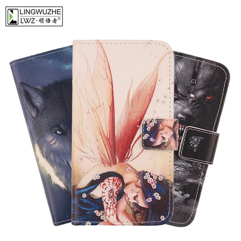 

For MLS Color 3 4G Case 5 inch Luxury Leather Flip With Card Packet Bags Cover For MLS Color 3 4G Phone Case Funda