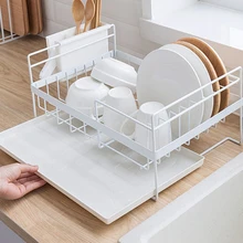 Kitchen Storage Organizer Dish Drainer Drying Rack Kitchen Sink Holder Tray For Plates Bowl Cup Tableware Shelf Basket