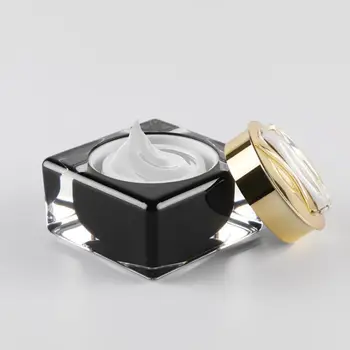 

15g 30g White black Acrylic Cream Jar Empty Cosmetic Bottle Container Jar Square cream Bottle 50pcs