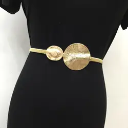 Металлическая цепочка кольцо Пряжка женский ремень модный уличный эластичный пояс весенние женские ремни