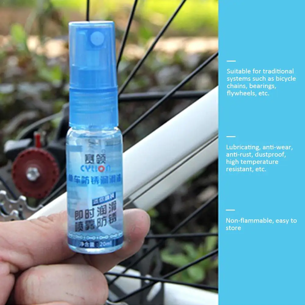 Cheap 20ml Bicycle Lubricant Spray Cycling Antirust Lubricant Bicycle Chain Lube Maintenance Oil Bike Chain Cleaner Grease Repair Tool 3