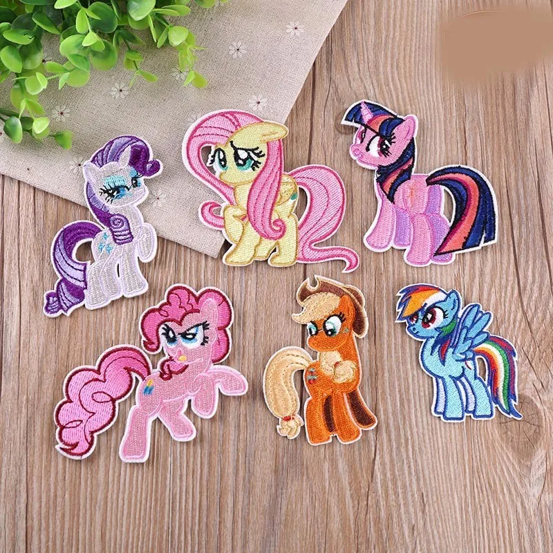 PGY My Little Pony Horse железные нашивки для одежды вышитые в полоску сделай сам вышивка