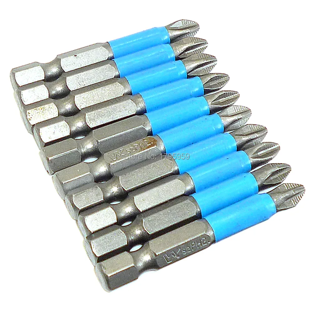 10pcs PH2 Phillips Screwdriver Bits Set 1/4" Hex Shank Screw Driver