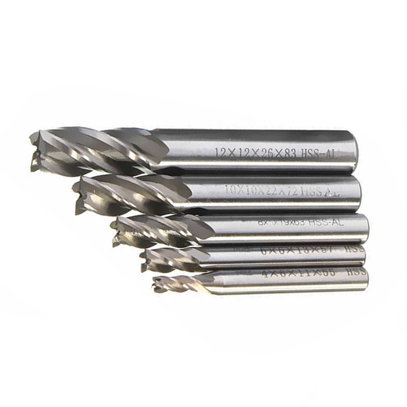 

HSS 4 Flute Cutter Drill CNC Straight Shank 4 Flute End Mill Cutter Drill Bit Tool 4/6/8/10/12mm For Carved