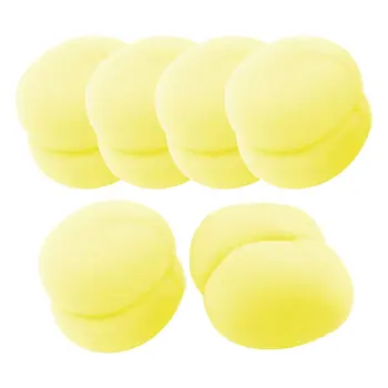 

6 Pieces Yellow Sponge Ball Hair Styler Curler Roller Tool for Lady