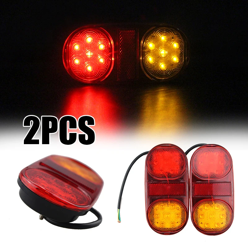 

1 Pair HL-I-023 14LED Two-color Oval Taillights Compartment LED Side Light
