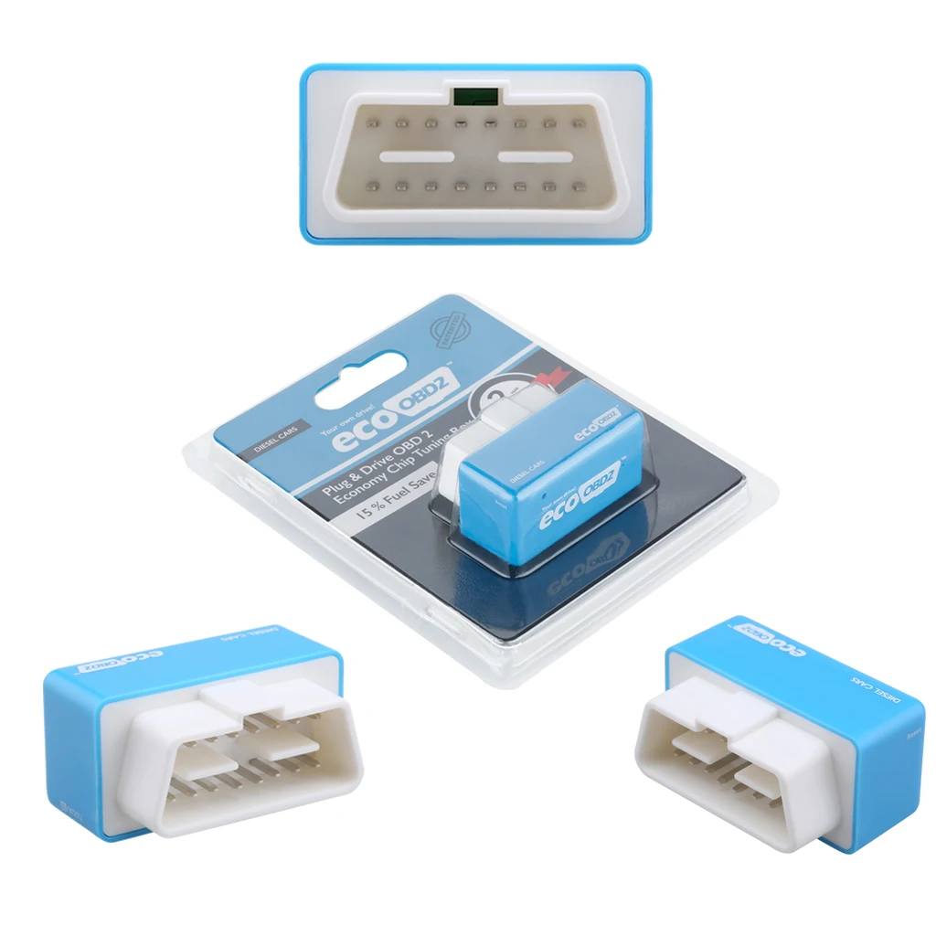 Мини Excelvan Blue Plug and Drive Eco OBD2 прозрачная коробка для настройки микросхем дизельных