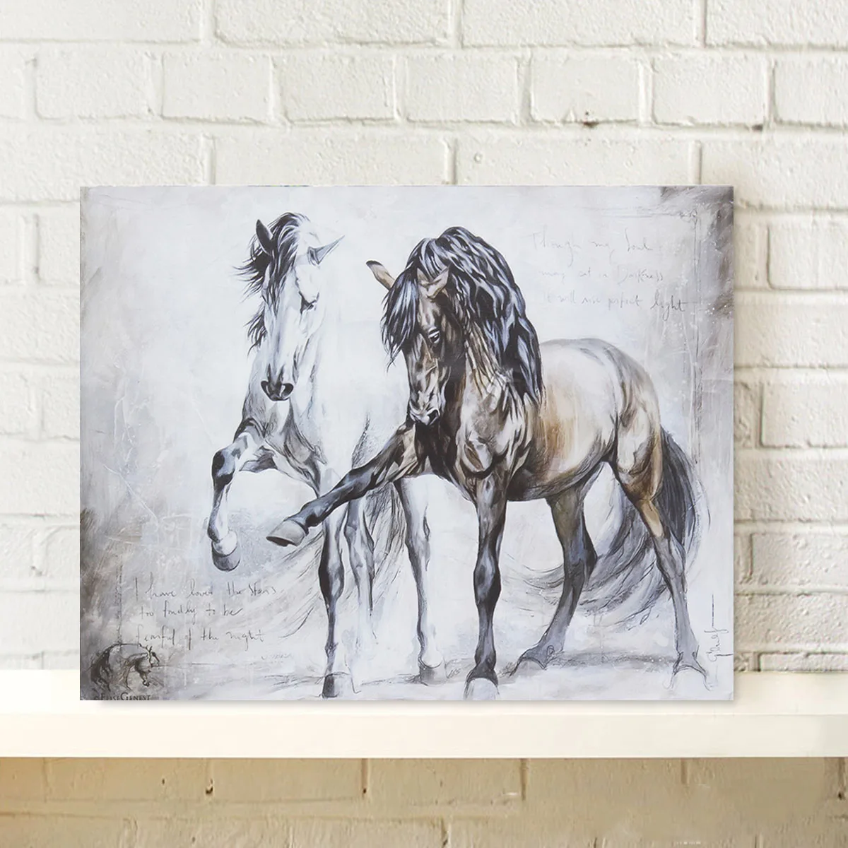 

40x56cm Retro Nostalgia Horse Wall Art Posters Living Room Animal Oil Painting Canvas Picture Wallpaper For Home Decor
