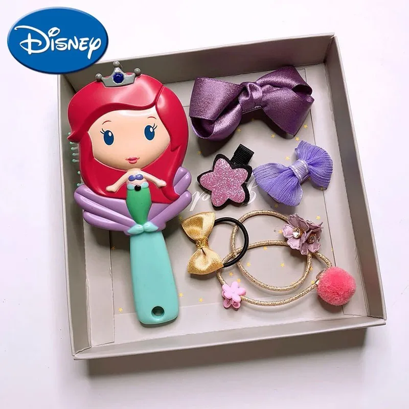 

Disney Comb Cartoon Princess Comb Set The Frozen Elsa Snow White Ariel Headwear Head rope Set New Year Christmas Lovely Gift
