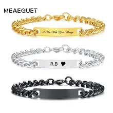 Пользовательские координатные цепи браслет именное покрытие персонализированные Нержавеющая сталь пары подарок на день святого Валентина для мужчин и женщин