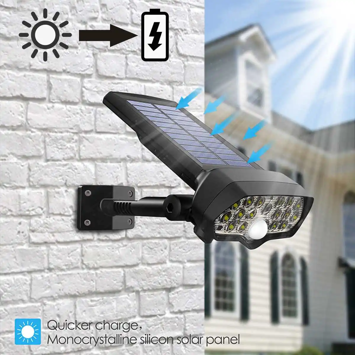 

16 LED Bulb Dimmable Solar Power Wall Lamp Outdoor Waterproof IP65 Wall Light PIR Motion Seneor Garden Security Night Lights