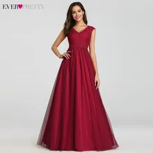 Винтажные вечерние платья, Длинные Красивые А-силуэта с v-образным вырезом, без рукавов, кружевные сексуальные вечерние платья для женщин EZ07799BD Robe de Soiree