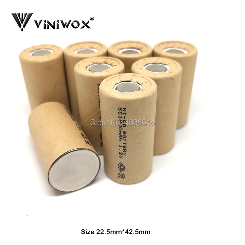 

1.2V SC 1800mAh Ni-CD Rechargeable Battery For Makita Bosch Hitachi iRobot Power Tool Subc Cell Accumulator DIY to Battery Packs