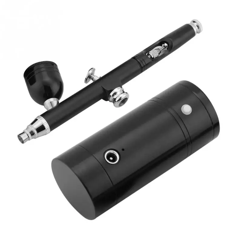 

Top Sale 0.3mm Black Mini Air Compressor Spray Gun Airbrush Set DIY Wall Drawing Painter Sprayer Gun 7CC Capacity Set
