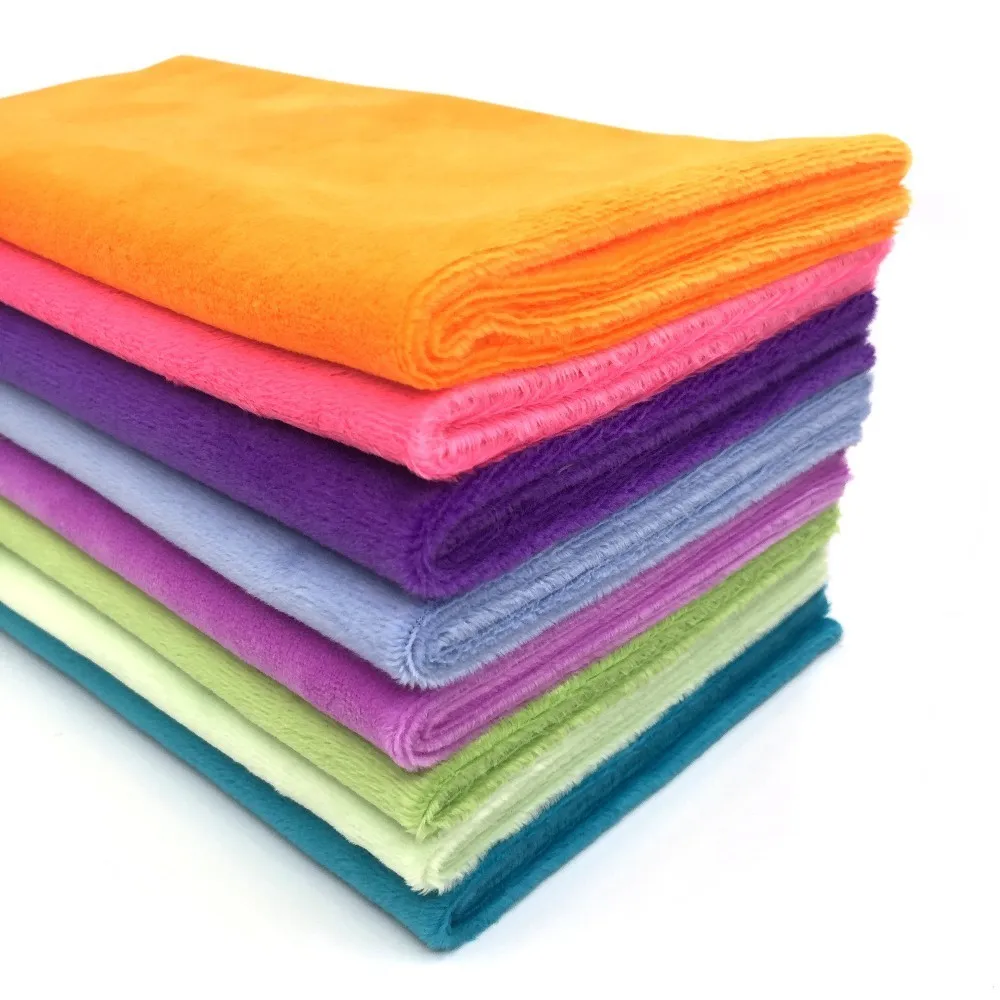 8 Piece/lot Soft polyester Plush Fabric 1.5mm Pile Length