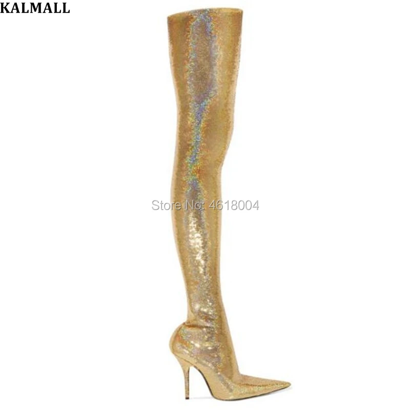 sparkle thigh high boots