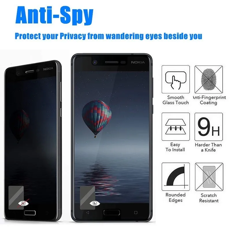

Privacy Film For Nokia 3 5 6 7 8 Screen Protection Film For Nokia 3.1 5.1 6.1 8.1Plus Toughened Glass For Nokia X6 Anti Spy Film