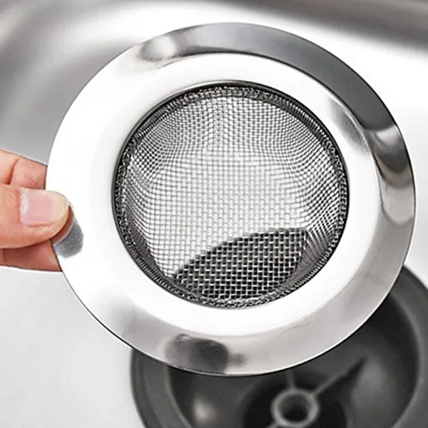 

3 PCS Kitchen Sink Strainer Stainless Steel Mesh Large Wide Rim 4.5inch Diameter Rust-Free Prevent Clogging Hair Catcher Stopper