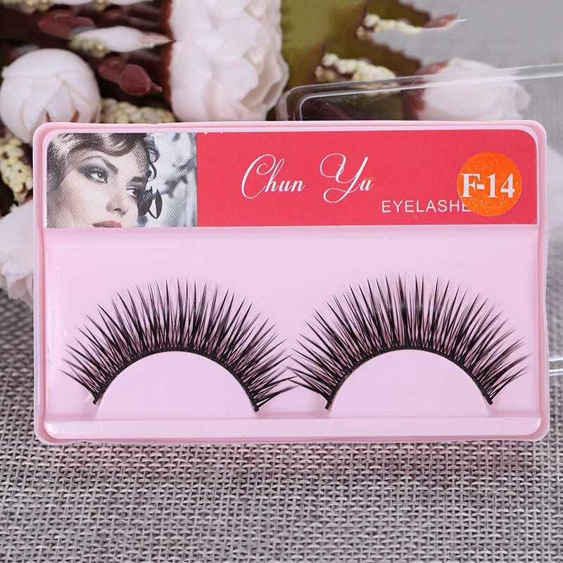 

1pair Natural Black False Eyelashes Lashes Extension Mink Eyelashes Lush Man-made Fibers Ultra-Lightweight Reusable19 styles