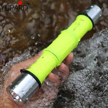 

YUPARD XM-L2 LED T6 Underwater Diving diver Waterproof outdoor Flashlight Torch white yellow light double lamp diving 80m