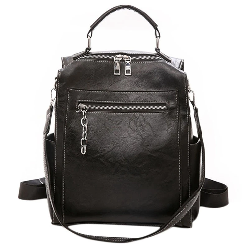 

Women'S Backpack Pu Bag Girl Casual Large Capacity Multi-Function Retro Shoulder Bag