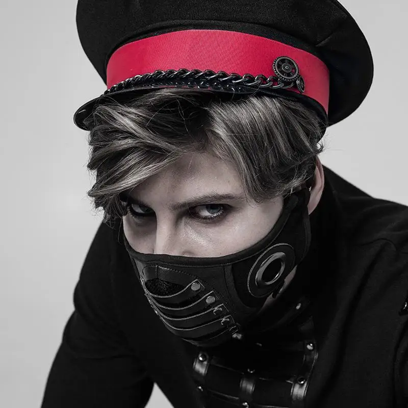 

Punk Rave Men's Goth Faux Leather Face Mask WS-270KZM