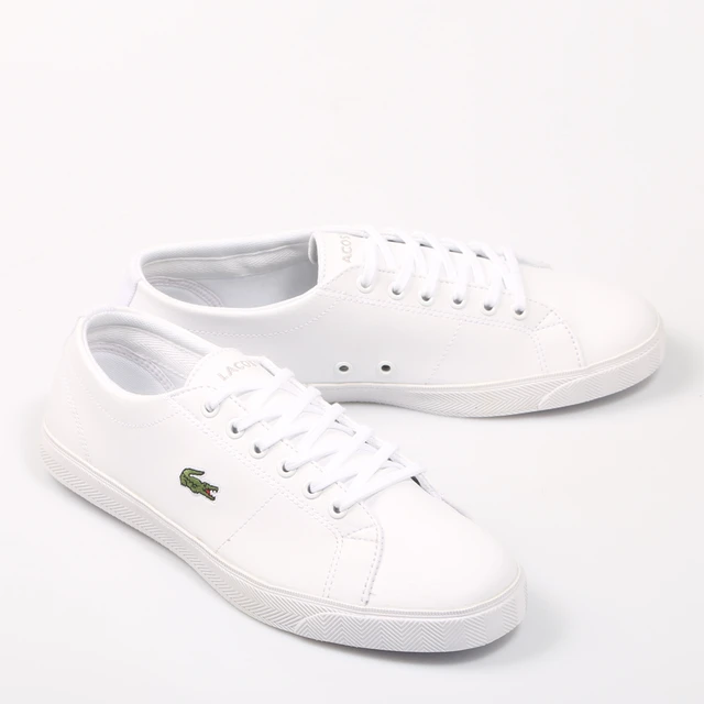 Lacoste MARCEL LCR White Leather Women Sneaker Sport Flat Laces Skate Causal Fashion Original Classic Small Size 60769 -